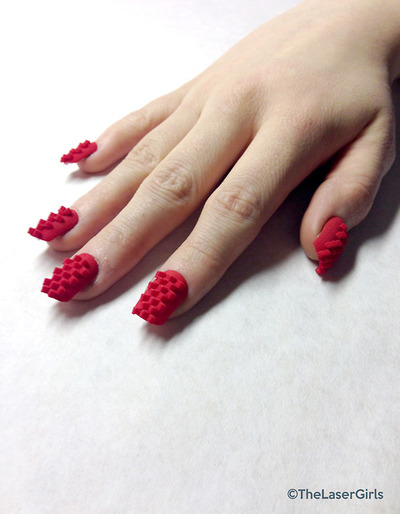 Фактурные, накладные ногти, распечатанные на 3D-принтере