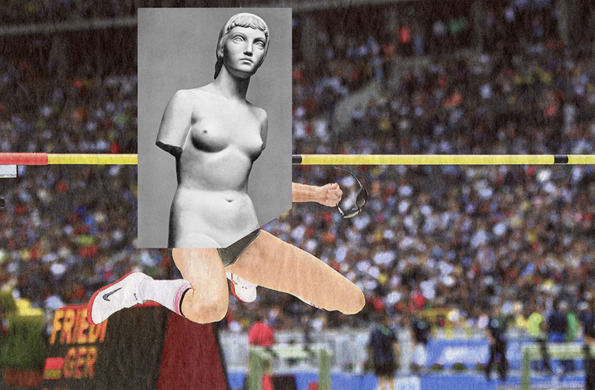 Фото спортсменов совмещенные с фотографиями скульптур, Йенс Ульрих, Jens Ullrich, коллажи фото спортсменов скульптуры