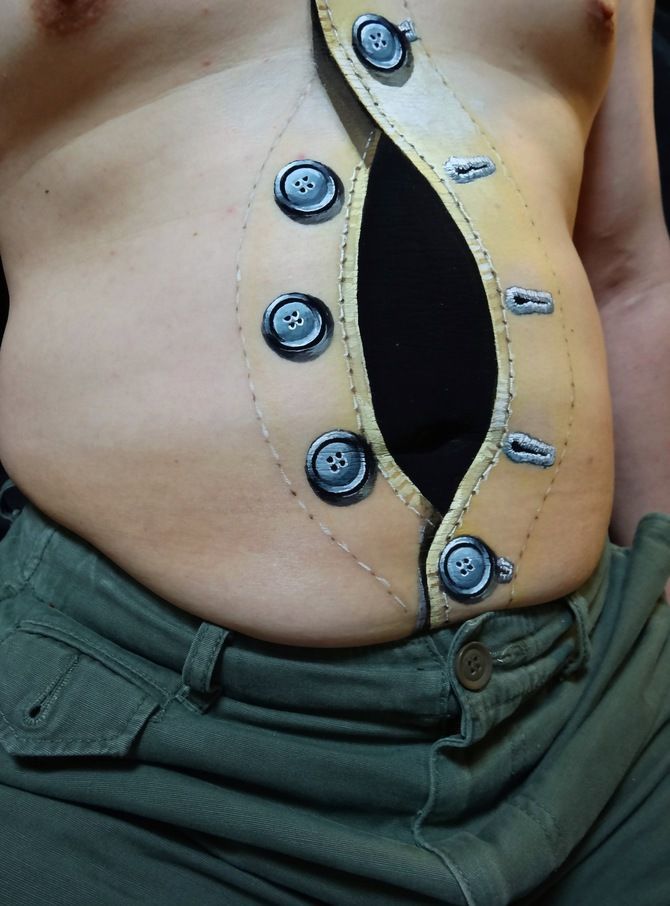 Реалистичный боди-арт, жуткий боди-арт, художница Хикару Чо, Hikaru Cho