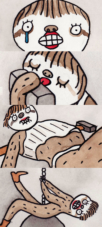 Художник берет фотографии случайных людей с Facebook и превращает их в ленивцев Художник фотографии людей в ленивцев, Гектор Джансе ван Ренсбург, Hector Janse van Rensburg, Shitty_Watercolour, фотографии Facebook ленивцы