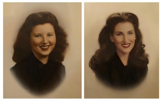 девушка воссоздает портреты своих предков, девушка воссоздает портреты своих бабушек, фотограф воссоздала портреты своих родственников