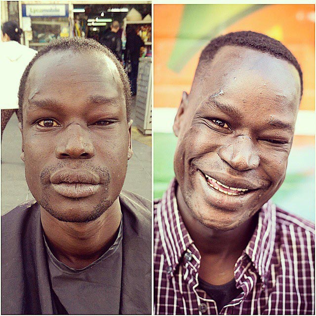 Бывший наркоман бесплатно стрижёт бездомных, парень стрижёт бездомных,Насир Собхани, Nasir Sobhani, Street Barber 