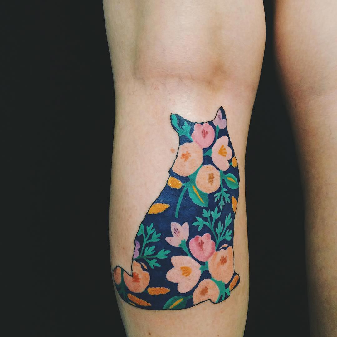 тату с кjшками, кошачьи тату, tattoo with cat