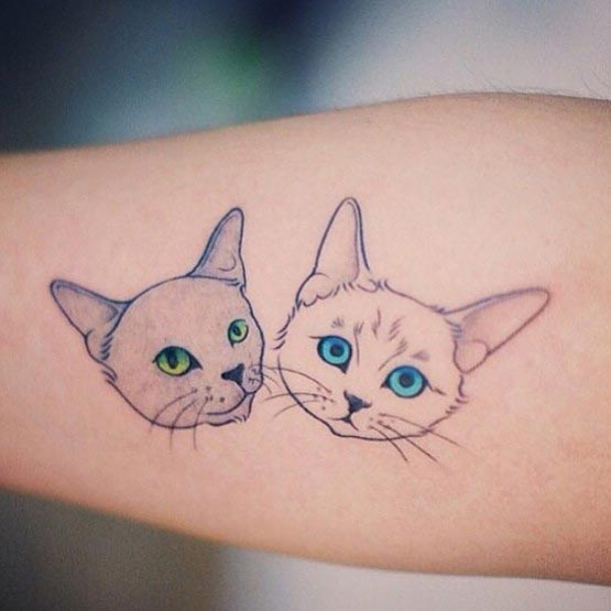 тату с кjшками, кошачьи тату, tattoo with cat