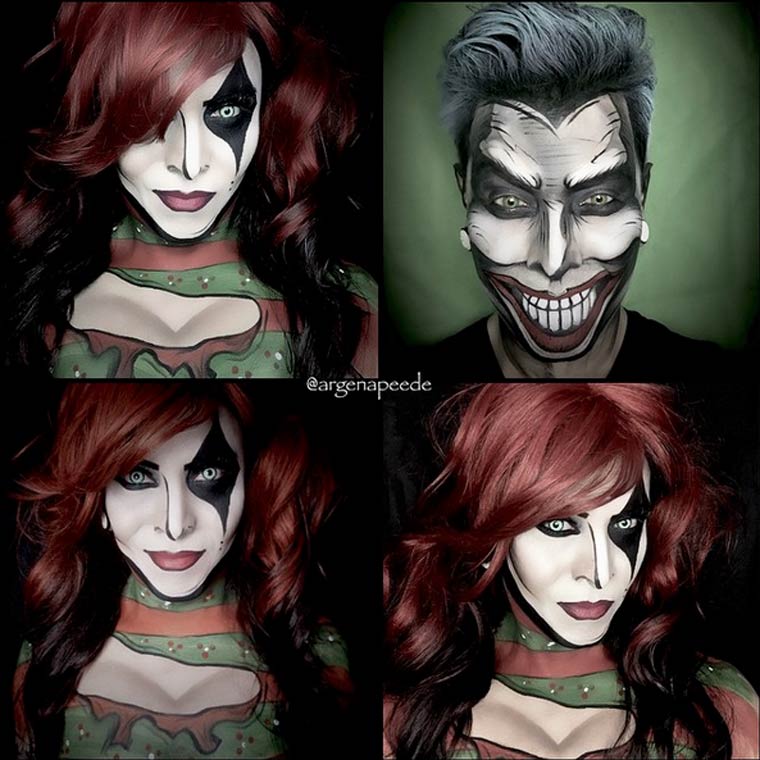 Аргенис Пинал,Argenis Pinal, боди-арт превращает себя в супергероев, парень боди-арт в супергероев, парень макияж супергерои