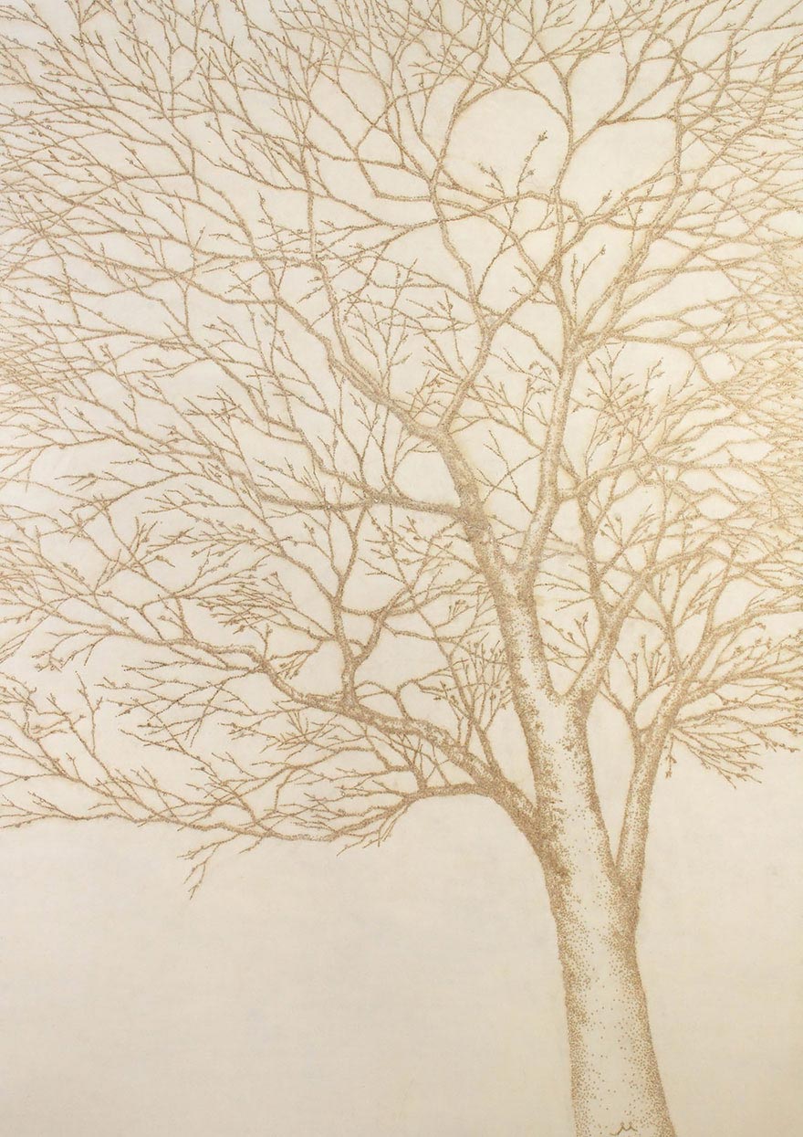 художник прожигает бумагу ароматическими палочками, Jihyun Park