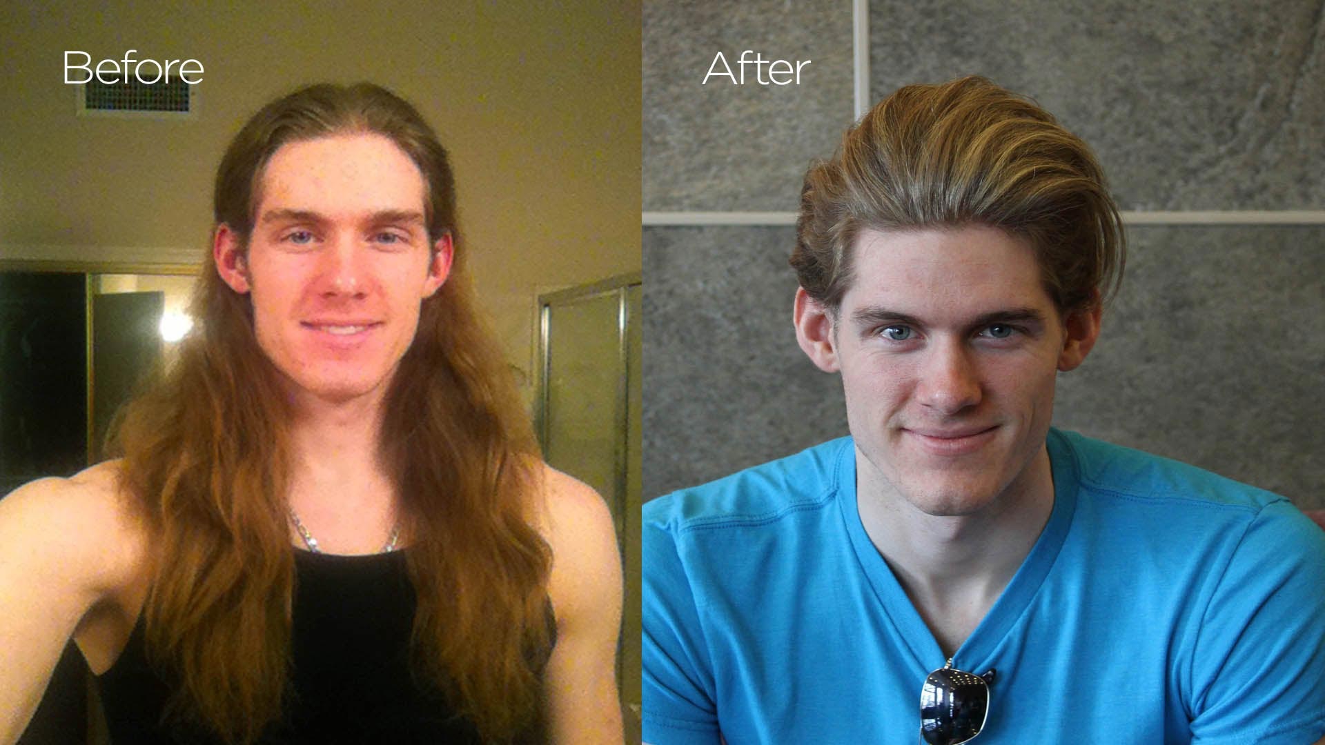 Мужчины после первого раза. Длинные волосы у мужчин до и после. Парни с длинными волосами до и после. Мужские прически до и после. Парни с длинными волосами и короткими до и после.