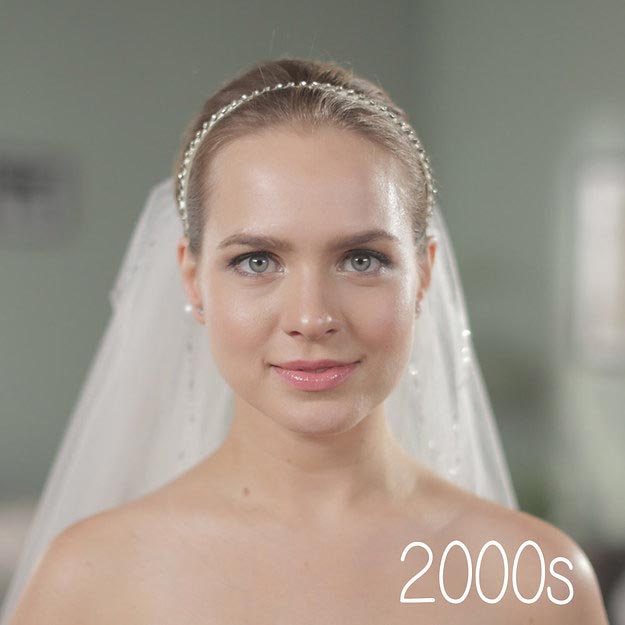 50 лет свадебных причесок, история свадебных причесок, свадебные прически в прошлом, какими были свадебные прически