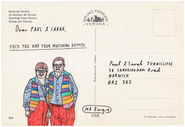 Почта ненависти: этот художник нарисует остроумные открытки с оскорблениями для ваших друзей или врагов почта ненависти, гневные письма по найму, Hate Mail For Hire, Mr Bingo, Мистер Бинго, открытки с оскорблениями