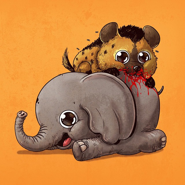 жертва против добычи, очаровательные иллюстрации жертвы и добычи, Алекс Солис, Alex Solis