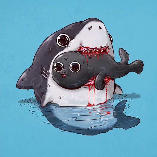 Рисунок хищник и жертва