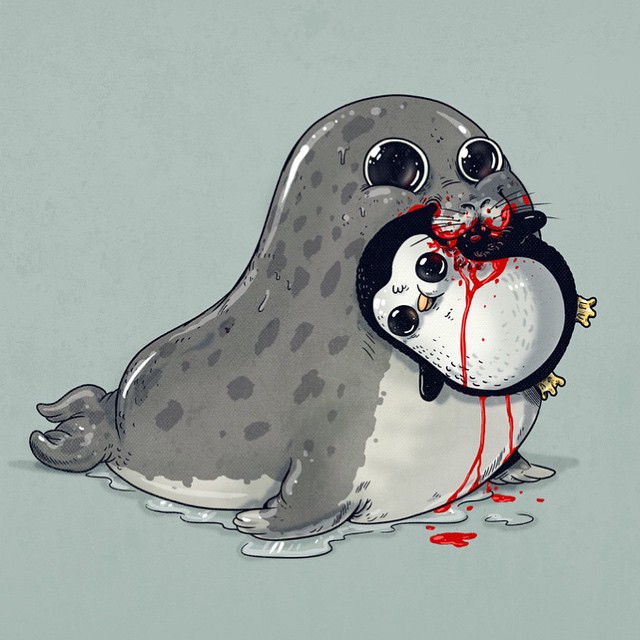 жертва против добычи, очаровательные иллюстрации жертвы и добычи, Алекс Солис, Alex Solis