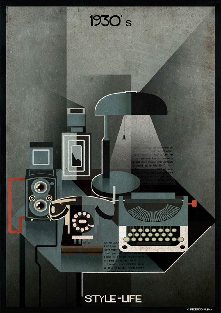 Эволюция жизни людей на примере развития повседневных предметов с 1900 по 2010 год Life Style, Федерико Бабина, Federico Babina, эволюция жизни людей, развитие повседневных предметов, развитие предметов с 1900 по 2010