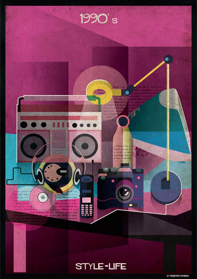 Эволюция жизни людей на примере развития повседневных предметов с 1900 по 2010 год Life Style, Федерико Бабина, Federico Babina, эволюция жизни людей, развитие повседневных предметов, развитие предметов с 1900 по 2010