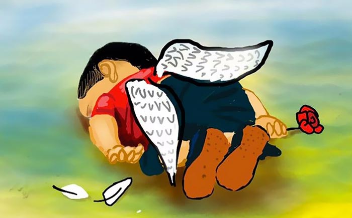 мертвый сирийский мальчик, Айлан Курди,Aylan Kurdi, художники иллюстрации сирийский мальчик, художники нарисовали мертвого сирийского мальчика