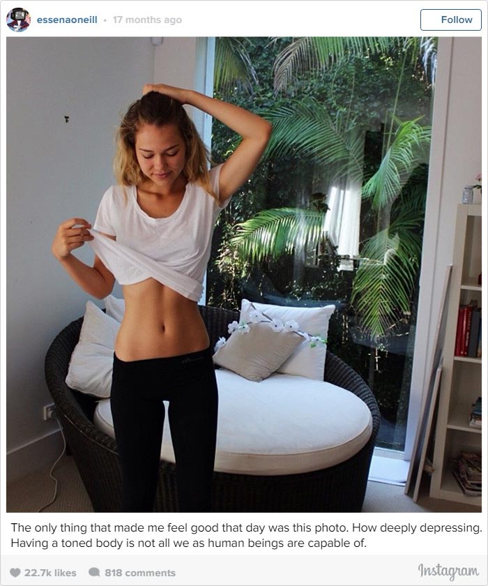 Соцсети это не реальная жизнь, Эссена О'Нил, Essena O'Neill, рассказала правду о фотогарфиях instagram