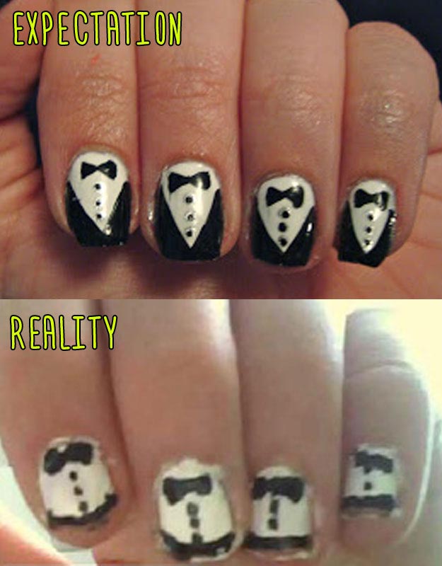 Ожидание против реальности, ужасно накрашенные ногти, девушки пытались повторить маникюр  