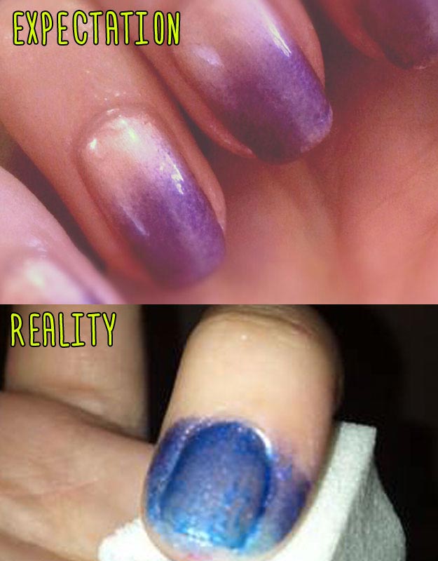 Ожидание против реальности, ужасно накрашенные ногти, девушки пытались повторить маникюр  