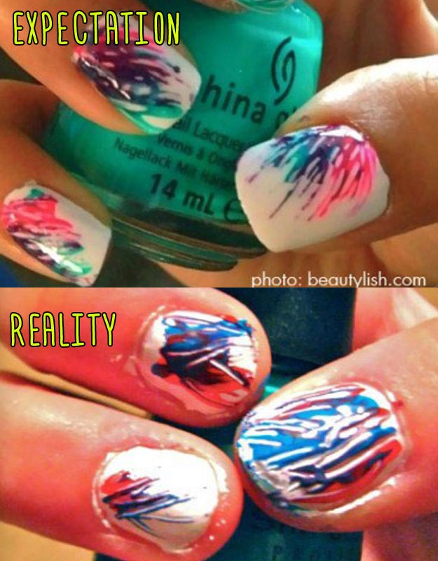 Ожидание против реальности, ужасно накрашенные ногти, девушки пытались повторить маникюр  