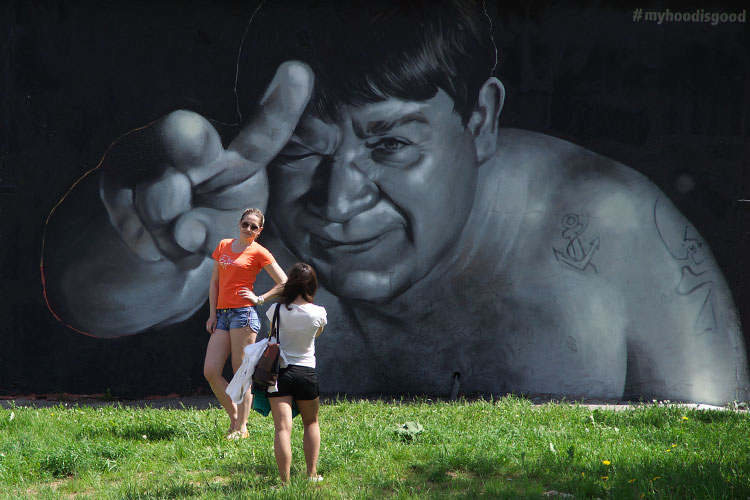 Граффити Леонов Витебск, HoodGraff, портрет леонова