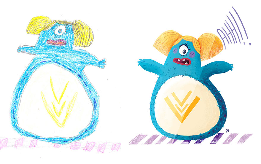 Художники воссоздали детские рисунки, The Monster Project 