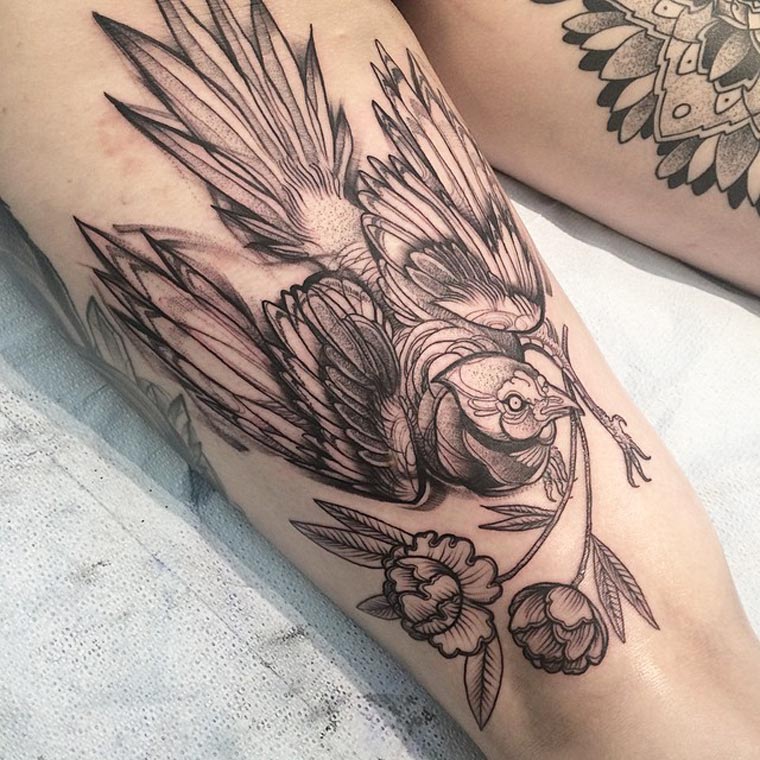 Эскизы татуировок - новый необычный тату-стиль украшения любимой тушки татуировки в виде эскизов, набивает эскизы татуировок, Наоми Чи, Naomi Chi