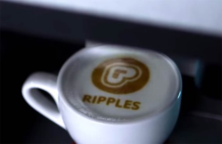 Ripples, принтер, принтер печатает на пене кофе, кофе принтер, принтер латте арт, принтер Ripples