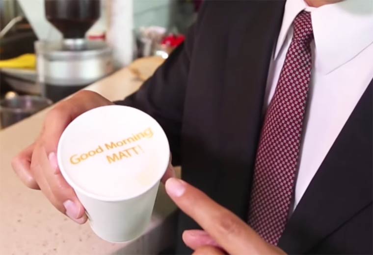 Ripples, принтер, принтер печатает на пене кофе, кофе принтер, принтер латте арт, принтер Ripples