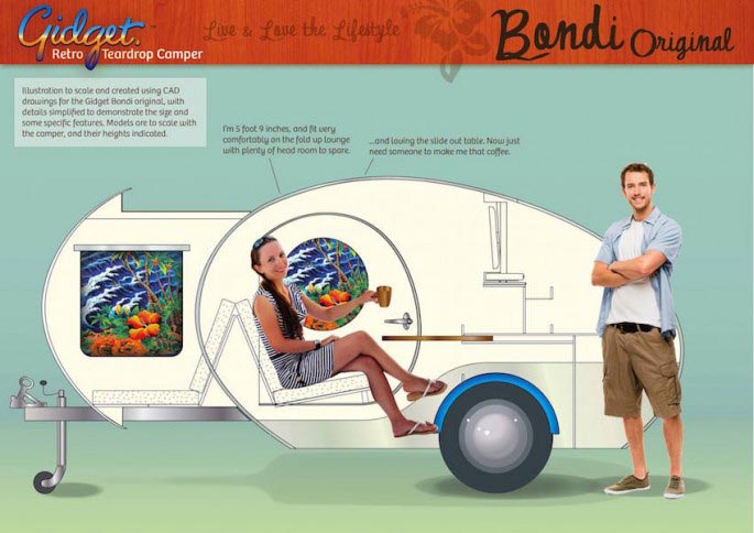 Gidget, крошечный дом на колесах, раздвижной дом на колесах, дом на колесах раздвигается, дом на колесах Gidget, трейлер Gidget