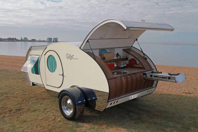 Gidget, крошечный дом на колесах, раздвижной дом на колесах, дом на колесах раздвигается, дом на колесах Gidget, трейлер Gidget