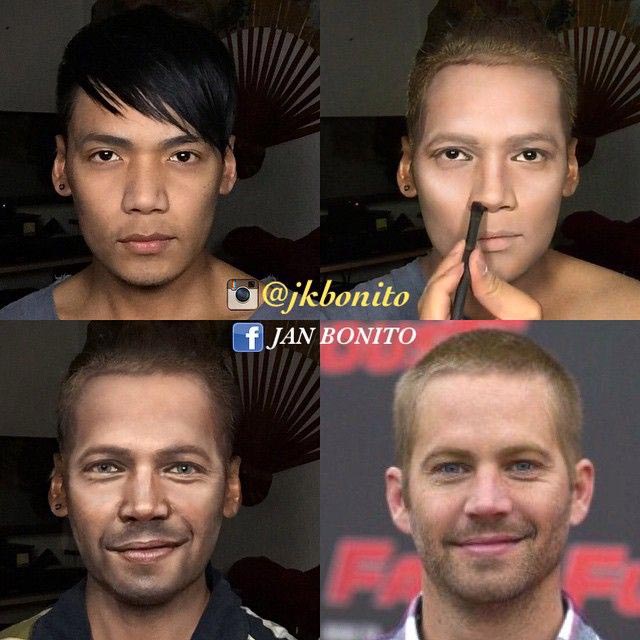 Визажист всемогущий, Ян Бонито, Jan Bonito, парень превращает себя в знаменитостей макияж, визажист превращает в знаменитостей макияж