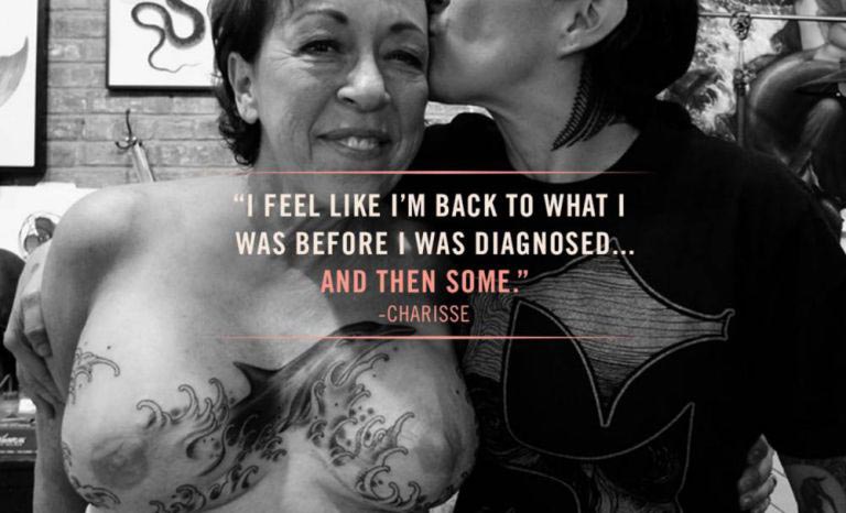 татуировка после двойной мастэктомии, татуировка на груди после мастэктомии, мастэктомия до и после татировка