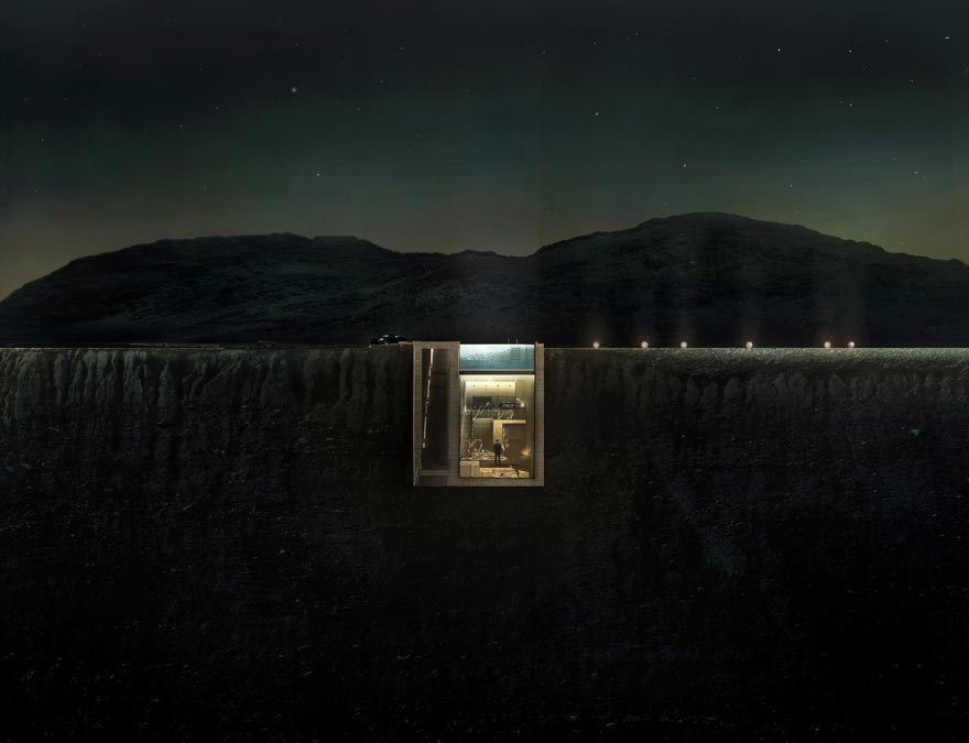 дом в скале с видом на море, Casa Brutale, Брутальный дом, проект дома в скале с видом на море