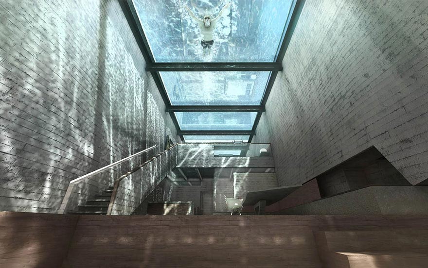 дом в скале с видом на море, Casa Brutale, Брутальный дом, проект дома в скале с видом на море