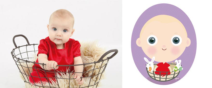 Художница берёт случайные фотографии детей из интернета и превращает их в игривые иллюстрации Мария Хосе Да Луз, Maria Jose Da Luz, художница превращает фотографии детей в иллюстрации