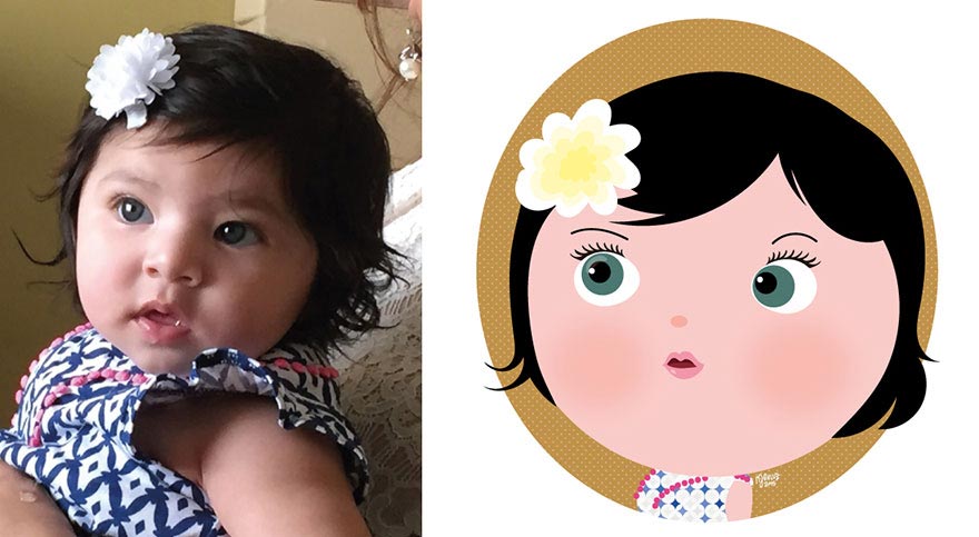 Художница берёт случайные фотографии детей из интернета и превращает их в игривые иллюстрации Мария Хосе Да Луз, Maria Jose Da Luz, художница превращает фотографии детей в иллюстрации