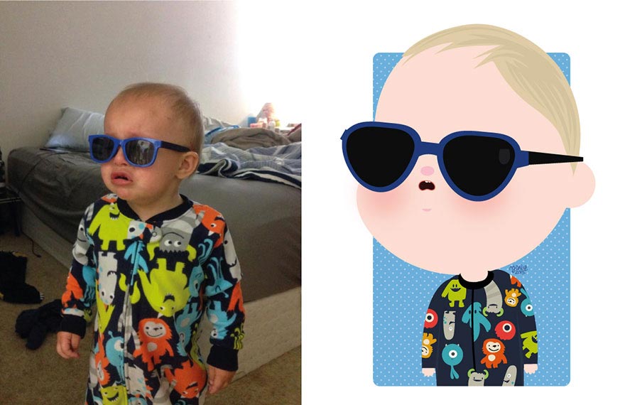 Художница берёт случайные фотографии детей из интернета и превращает их в игривые иллюстрации Мария Хосе Да Луз, Maria Jose Da Luz, художница превращает фотографии детей в иллюстрации