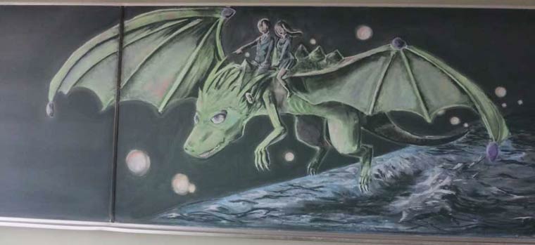 Kokuban Art? рисунки мелом на доске, шедевры рисунки на доске мелом