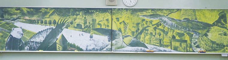 Kokuban Art? рисунки мелом на доске, шедевры рисунки на доске мелом