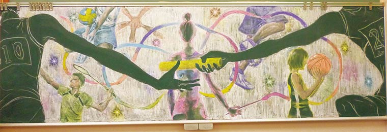 Kokuban Art? рисунки мелом на доске, шедевры рисунки на доске мелом