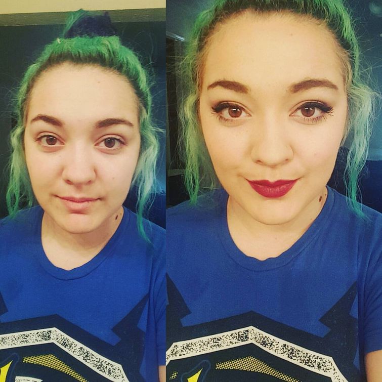 сила макияжа, девушки с макияжем и без, #PowerofMakeup