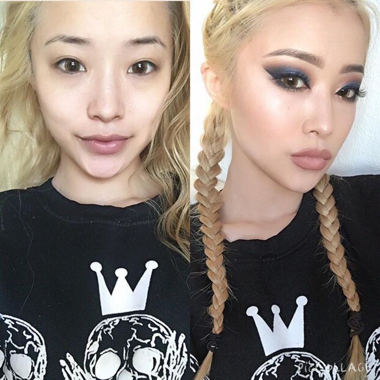 сила макияжа, девушки с макияжем и без, #PowerofMakeup