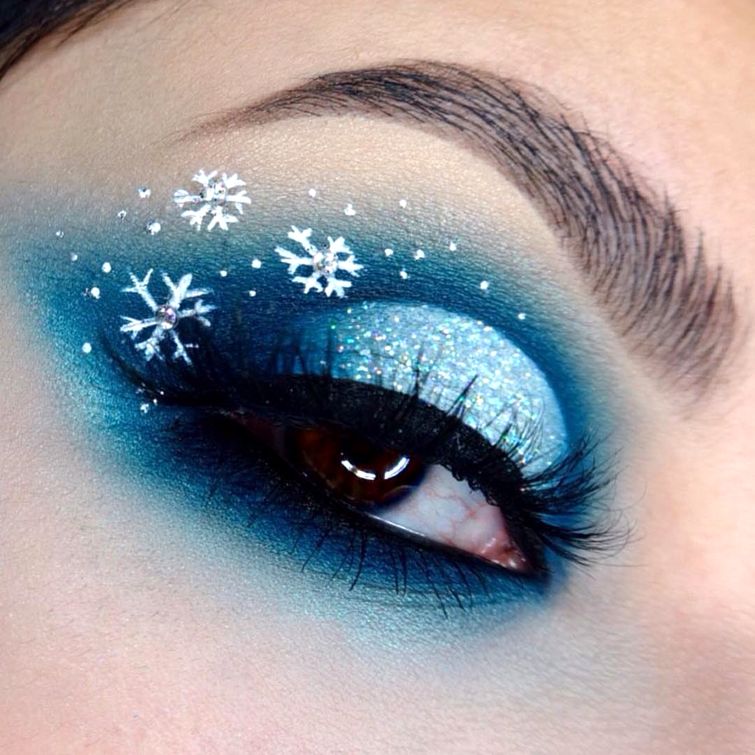 идеи для новогоднего макияжа, уроки макияжа