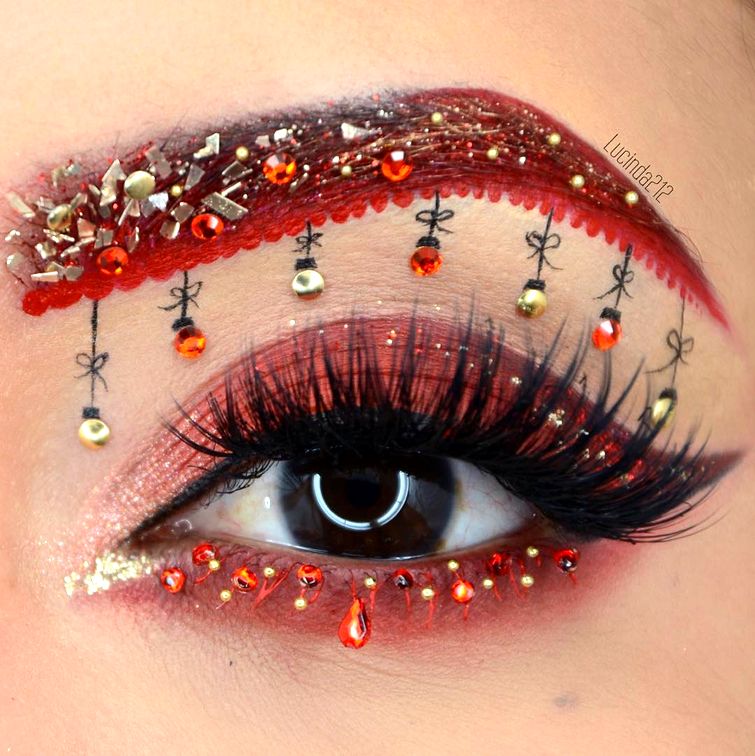 идеи для новогоднего макияжа, уроки макияжа