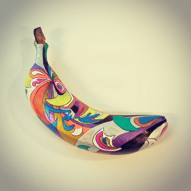 рисунки на бананах, бананы как произведение искусства, Элайза Рош, Elisa Roche
