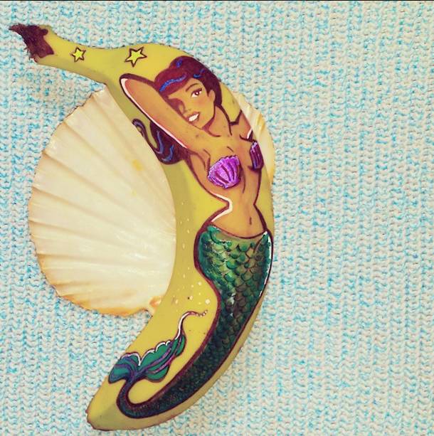 рисунки на бананах, бананы как произведение искусства, Элайза Рош, Elisa Roche