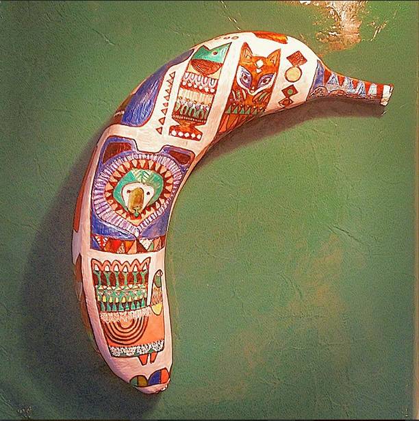 рисунки на бананах, бананы как произведение искусства, Элайза Рош, Elisa Roche