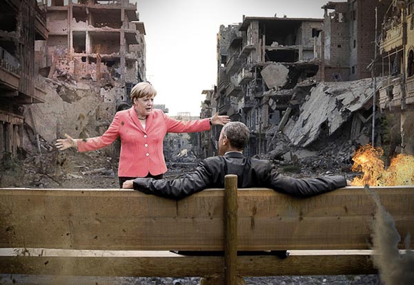 Барак Обама и Ангела Меркель на съезде большой семерки, Барак Обама и Ангела Меркель G7, мемы на фото Барак Обама и Ангела Меркель