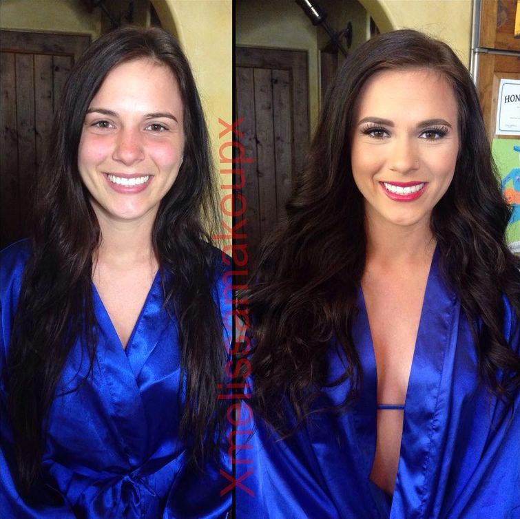 модели без макияжа, модели до и после макияжа, модели с макияжем и без