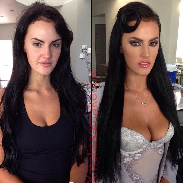 С голым лицом: пopнoaктриcы и модели Playboy до и после нанесения макияжа. ...